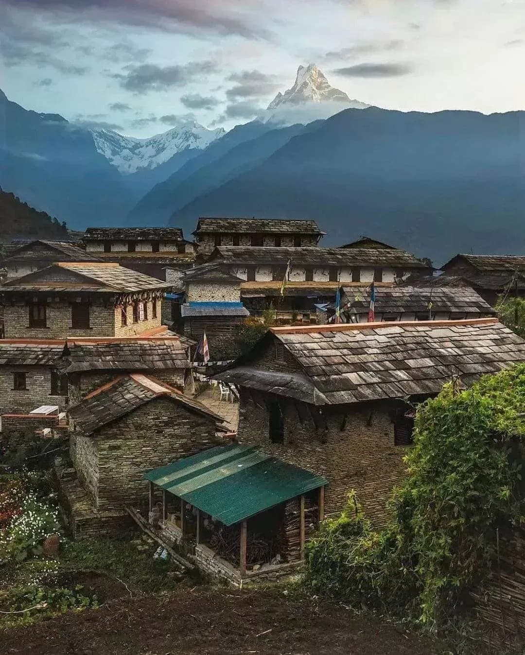 Traditional stone houses seen on ghorepani ghandruk trail